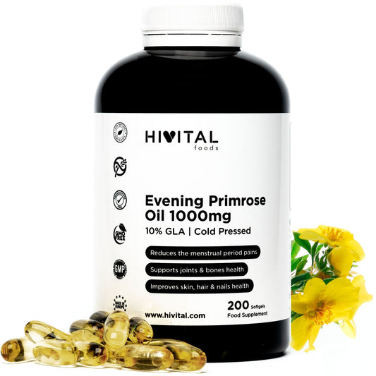 Óleo de Onagra 1000 mg Hivital 200 pérolas
