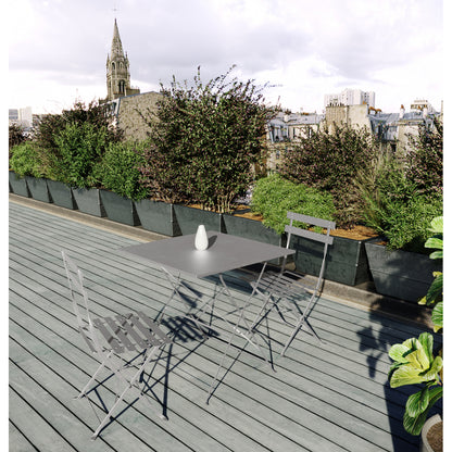 Mesa De Jardín Plegable Bistrot Cuadrada 2 Personas Gris 70x70cm- Mobiliario De Jardín_4