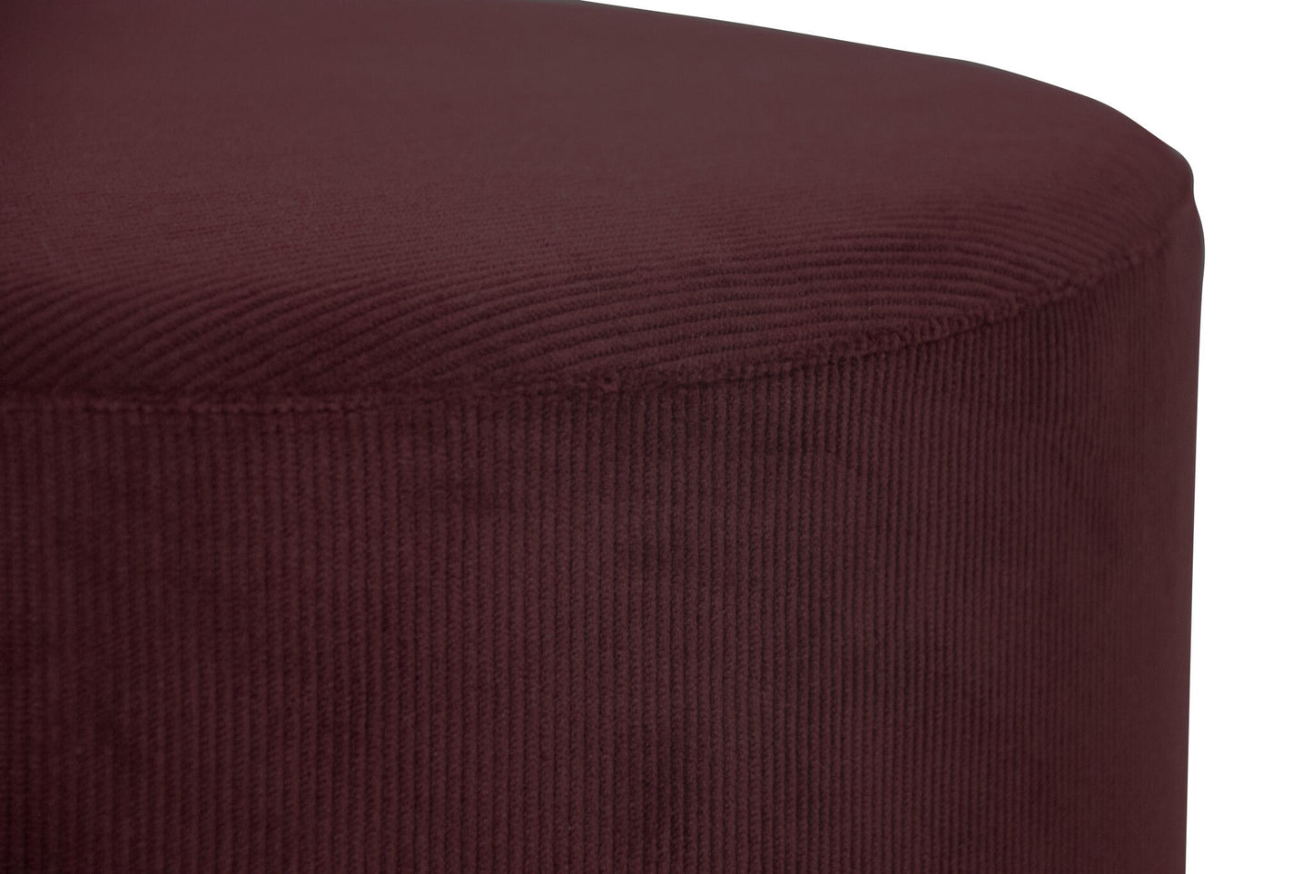 Grand Pouf, Bout De Canapé Taburete Salón Dormitorio Taburete Redondo De Pana Burdeos Lie De Vin D45/40cm- Muebles De Salón_1