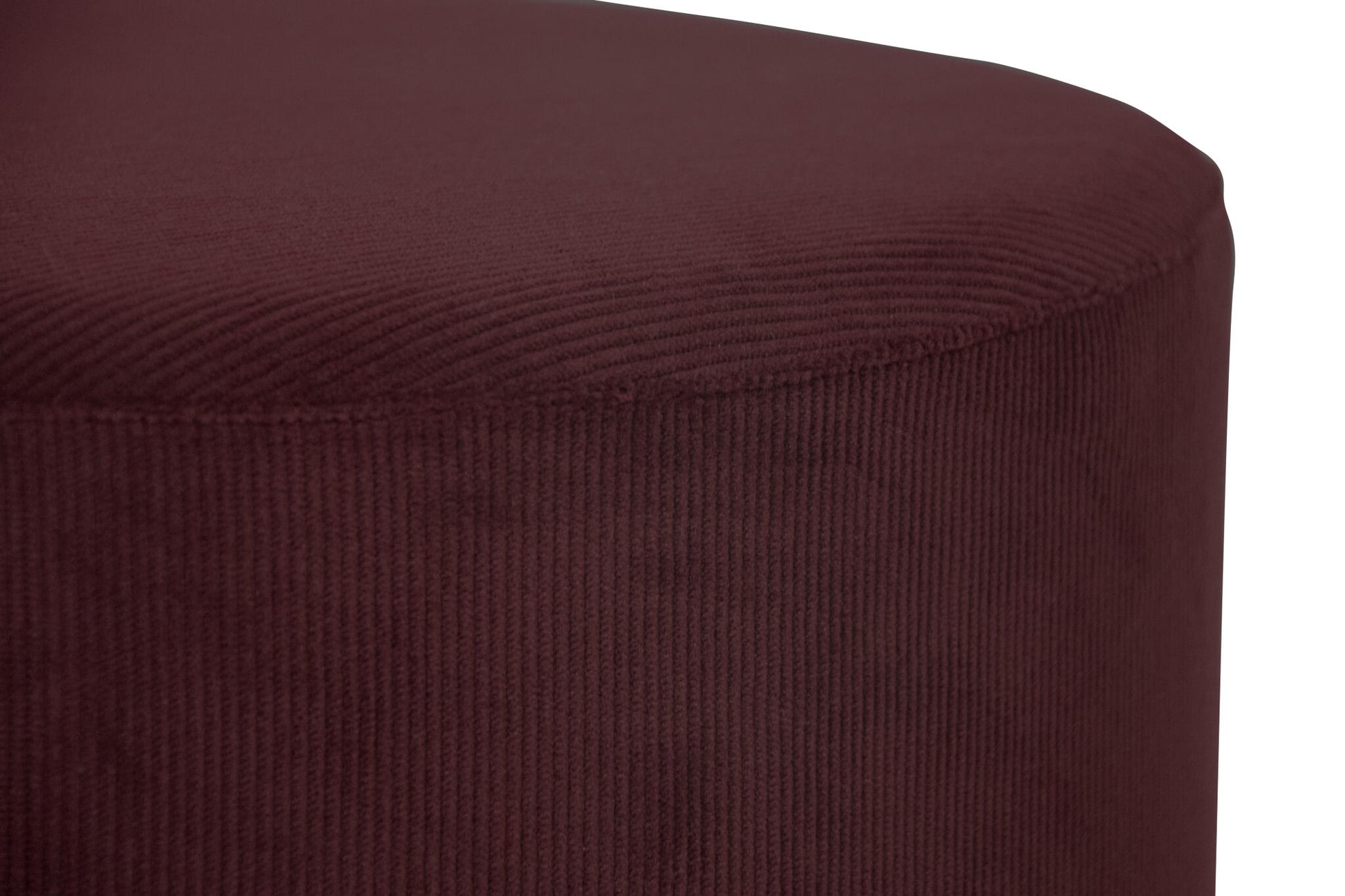Grand Pouf, Bout De Canapé Taburete Salón Dormitorio Taburete Redondo De Pana Burdeos Lie De Vin D45/40cm- Muebles De Salón_1