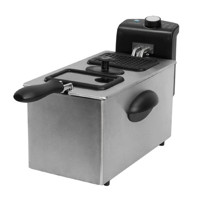 Freidora Eléctrica Cleanfry 3000. 2180 W, 3 Litros, Acero Inoxidable, Filtro Oilclean Que Mantiene El Aceite Limpio, Tapa Con Ventana De Visión Y Fi_0