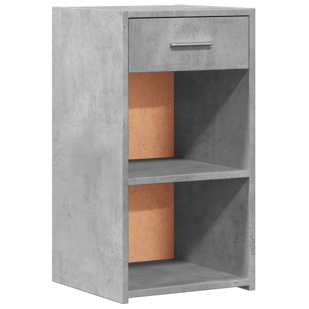 Mesita De Noche Madera De Ingeniería Gris Hormigón 35x34x65 Cm_0