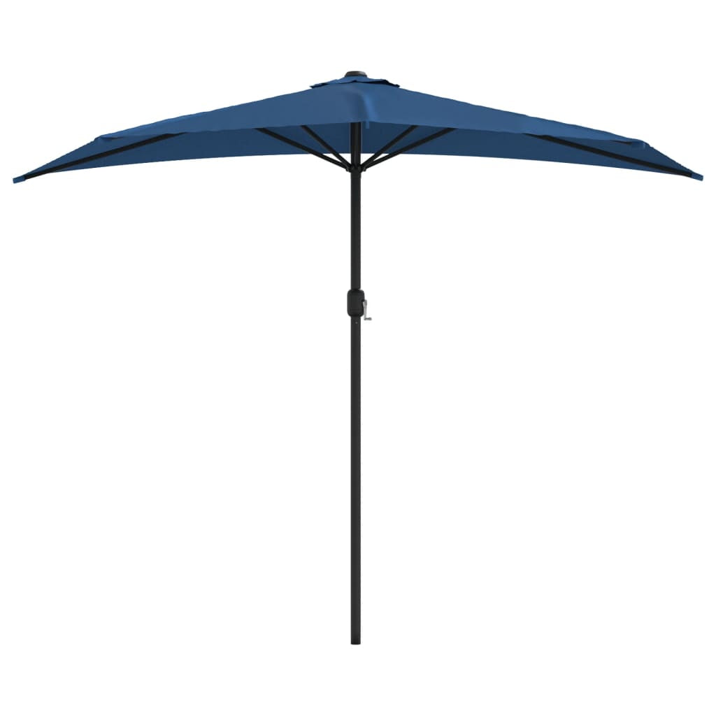Vidaxl Sombrilla Balcón Semicircular Palo Aluminio Azul 270x144x222 Cm_0