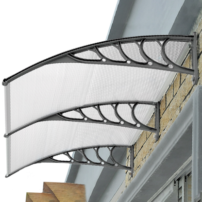 Tejadillo De Protección 120x60cm Marquesina Para Puertas Y Ventanas Gris_2
