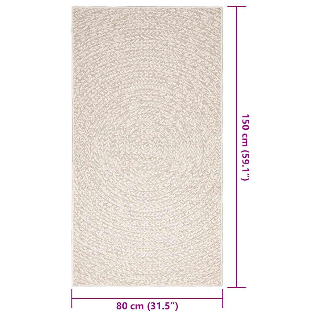 Vidaxl Alfombra Zizur Apariencia Yute Interior Exterior Crema 80x150cm_2