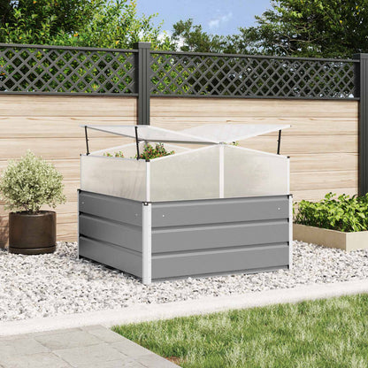 Jardinera Gris Claro 100 X 100 X 77 Cm Acero Galvanizado_1