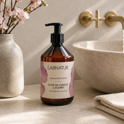 Jabón Manos y Cuerpo Flor de Cerezo y Jazmín Labnatur 500 ml | Aroma Floral y Dulce | Limpieza Suave | Vegano_3