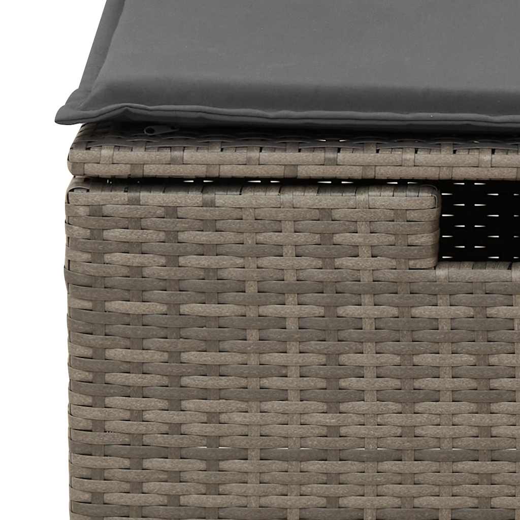 Set De Muebles De Jardín 6 Pzas Y Cojines Ratán Sintético Gris / Vetonek_3