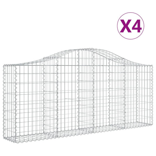 Cestas De Gaviones 4 Uds Forma De Arco Hierro 200x30x80/100 Cm_0