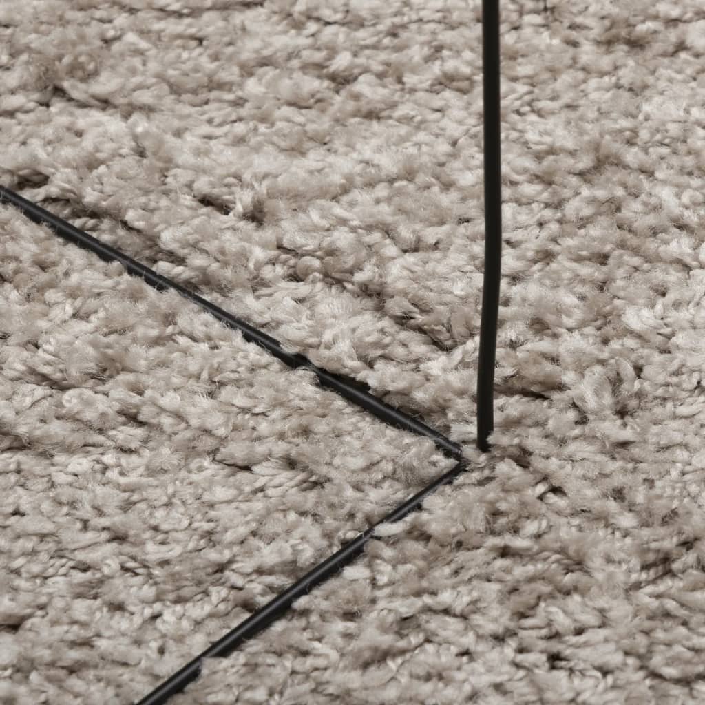 Alfombra Peluda De Pelo Largo Moderna Pamplona Beige Ø 280 Cm / Vetonek_4