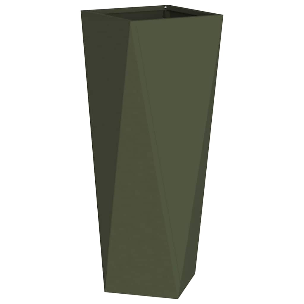 Jardinera 2 Uds. Verde Oliva 30 X 30 X 75 Cm Acero_4