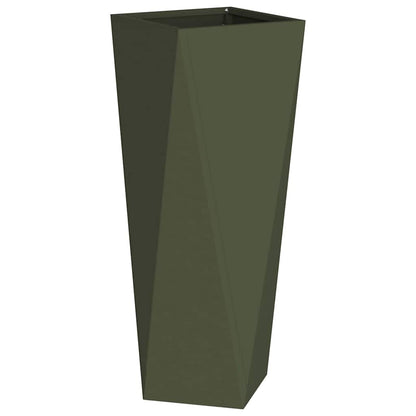 Jardinera 2 Uds. Verde Oliva 30 X 30 X 75 Cm Acero_4
