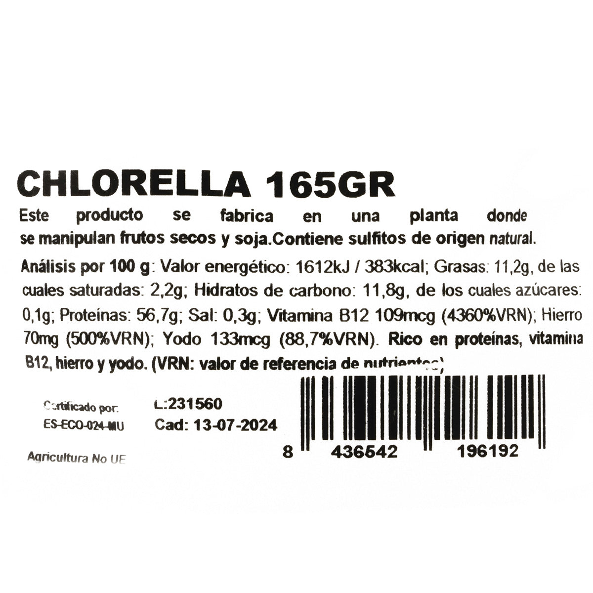 Pó de spirulina Naturgreen, 175 g.