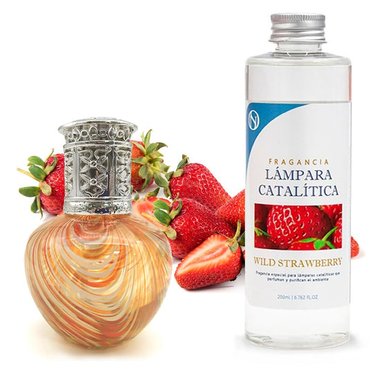 Lámpara Catalítica Orange Waves + Fragancia Wild Strawberry 500 Ml - Elimina Malos Olores, Impurezas Y Perfuma_0