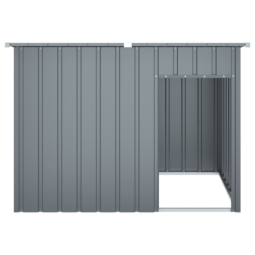 Caseta Perros Con Tejado Acero Galvanizado Gris 153x91x110 Cm_3