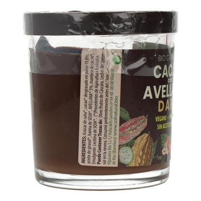 Creme de Cacau Escuro Vegan Biológico Sol Natural com Avelãs 200g