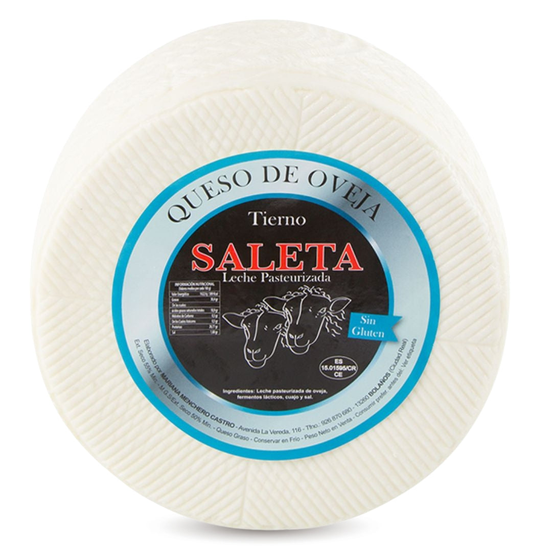 Saleta® Queso Tierno Entero De Oveja (0,5kg) | Elaboración Artesana Quesos De La Mancha_0