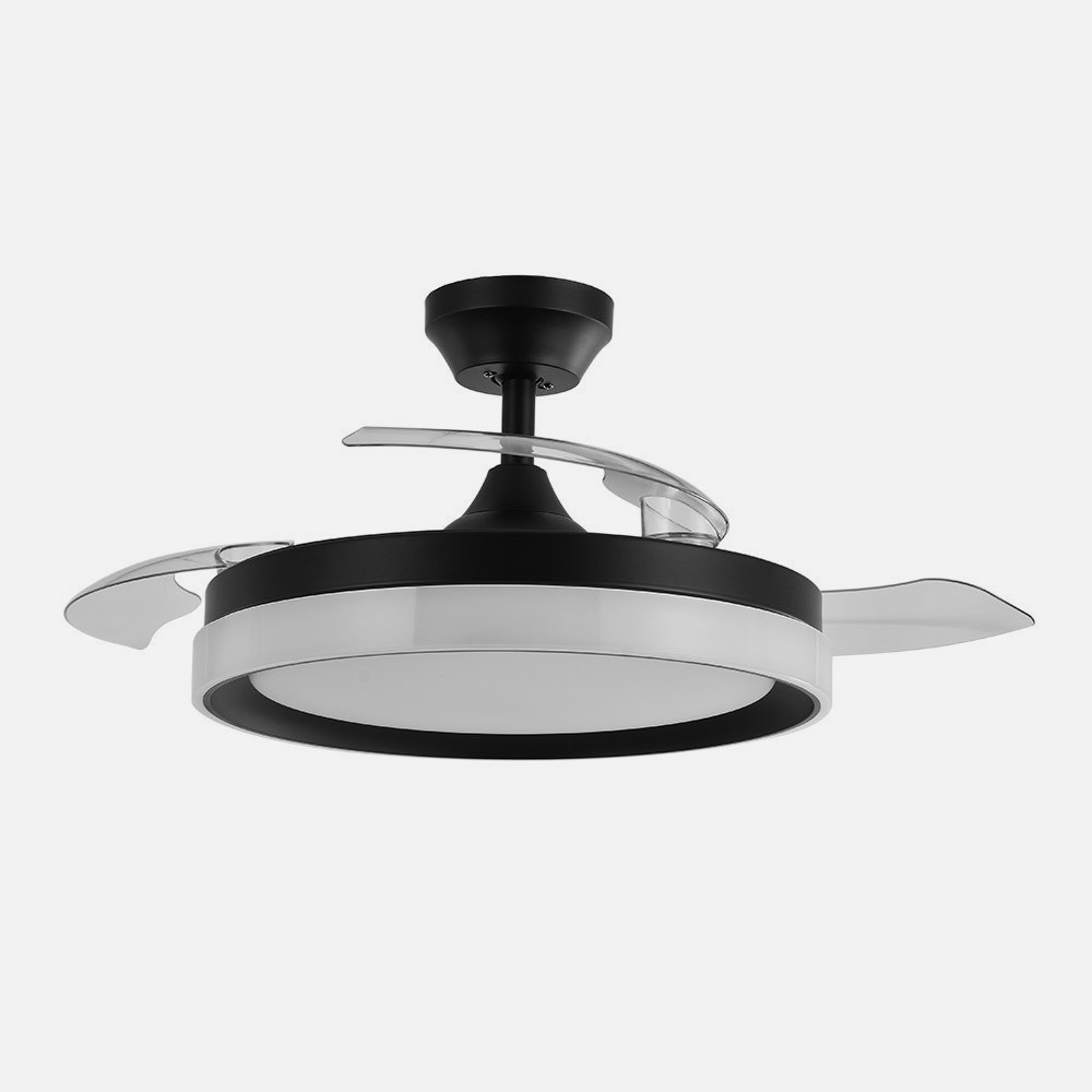 Ventilador Dc Zenit Negro 72w 3aspas Desplegables 107d 7200lm 6vel 3000k,4500k,6000k, Remoto+temporizador+memoria_2