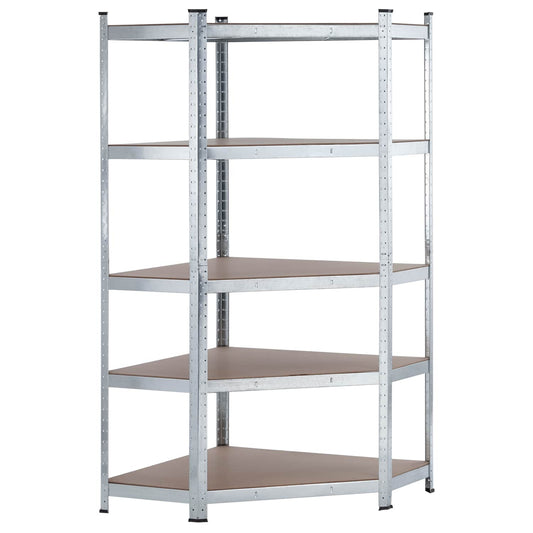 Estantería Esquinera Modular Galvanizada 5 Baldas Ajustables 180x80x40x56cm 875kg 7house_0