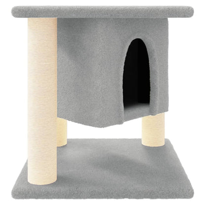 Rascador Para Gatos Con Postes De Sisal Gris Claro 37 Cm_0