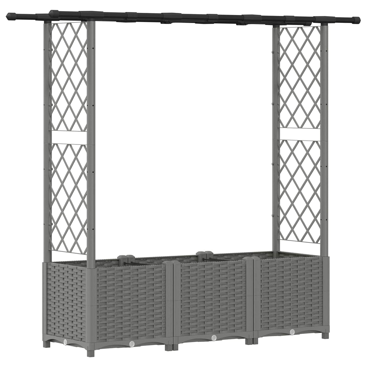Cama Elevada Con Trellis Y Techo Gris Claro 162,5 X 40 X 136 Cm_0