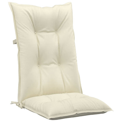 Vidaxl Cojín Silla De Jardín Respaldo Alto 2 Uds Tela Crema 120x50x7cm_3