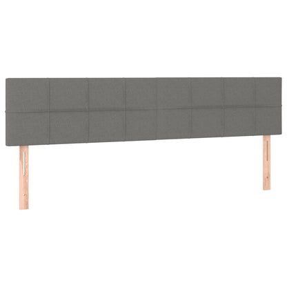 Cama Box Spring Colchón Y Luces Led Tela Gris Oscuro 160x200 Cm / Vetonek_2