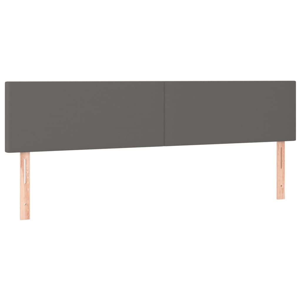Cama Box Spring Colchón Y Led Cuero Sintético Gris 200x200 Cm / Vetonek_4