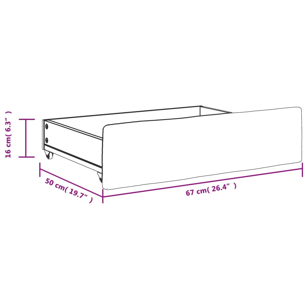 Cajones De Cama 2 Uds Madera De Ingeniería Y Tela Negro / Vetonek_3