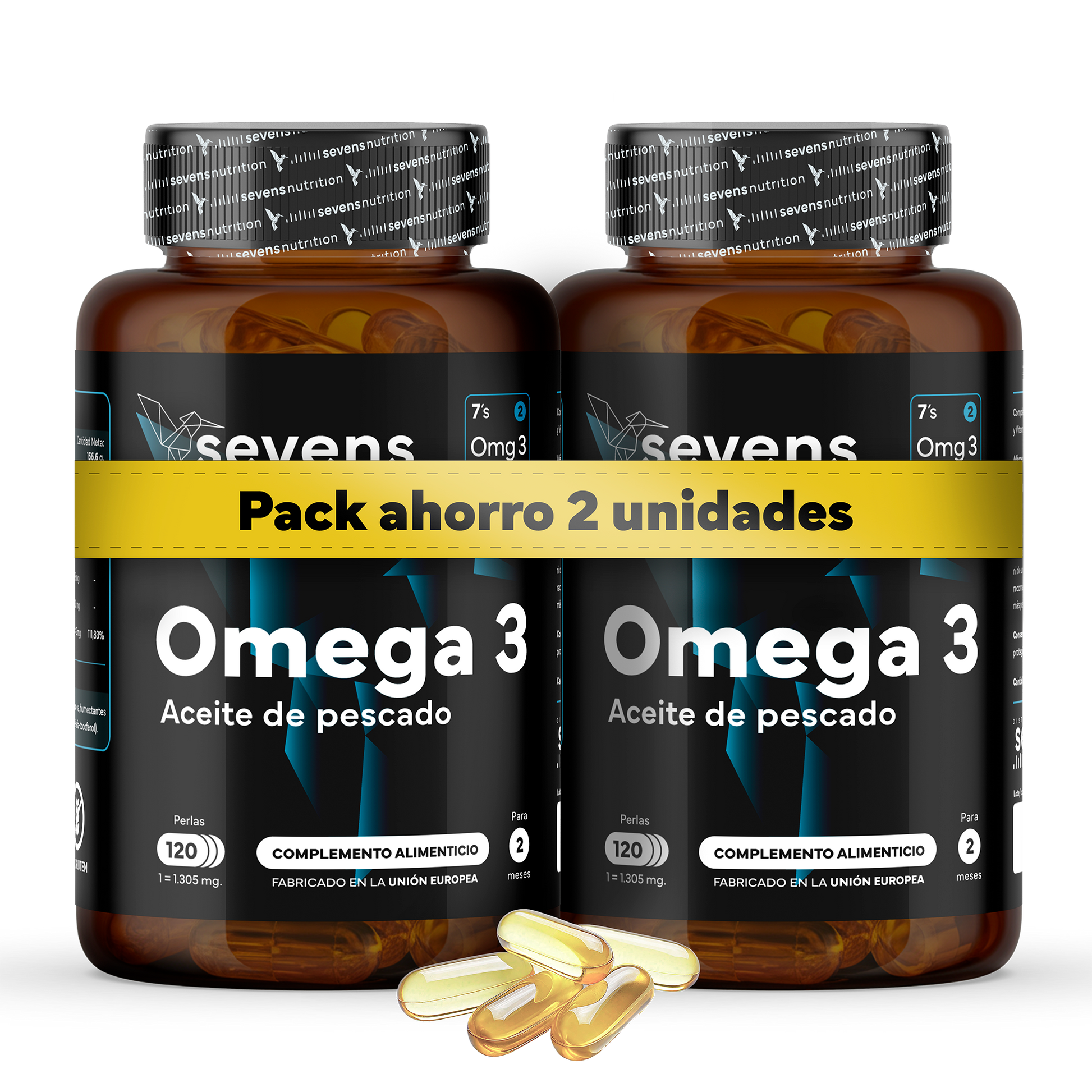 Pack 2x Omega 3 Sevens Nutrition. Apoyo Para Corazón Y Cerebro._0