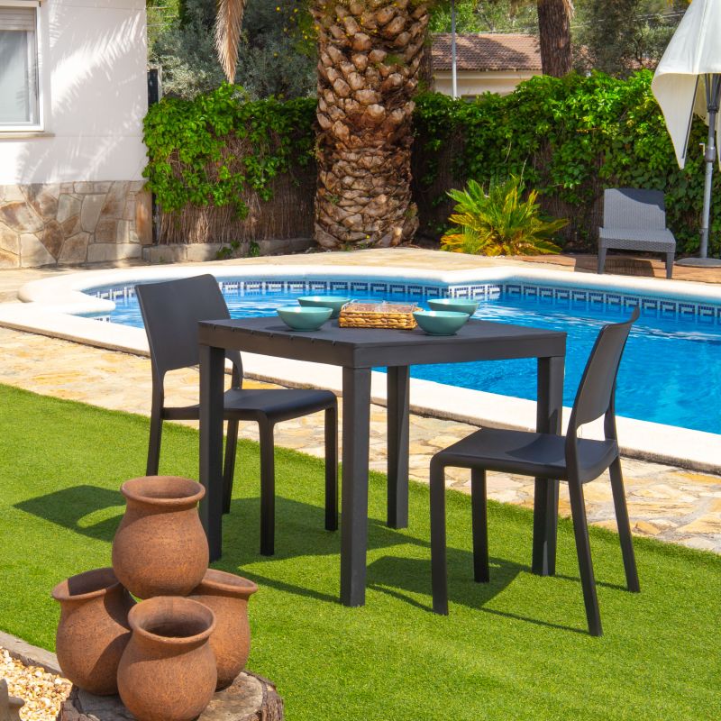 Pack 4 Sillas De Exterior Shine Apilables, Polipropileno, Antracita, 53 X 82 X 58_3