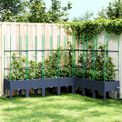 Jardinera Con Enrejado Pp Azul Gris 200x160x142,5 Cm_1