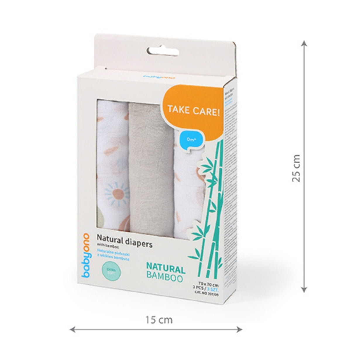 Pack 3 Muselinas Bambú Organico 70x70 Cm Mouse_2