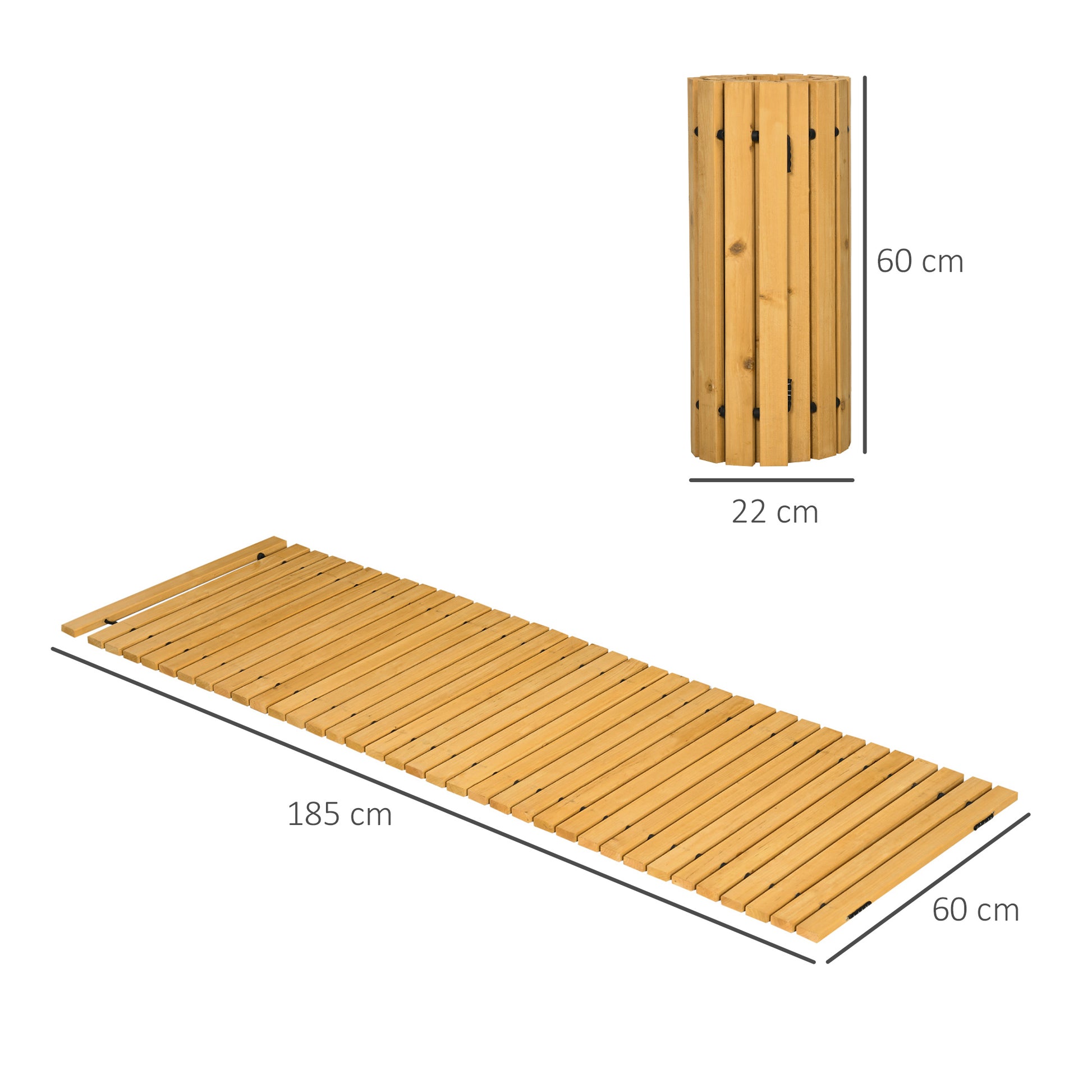Outsunny Camino De Jardín De Madera 185x60 Cm Resistente A La Intemperie Natural_2