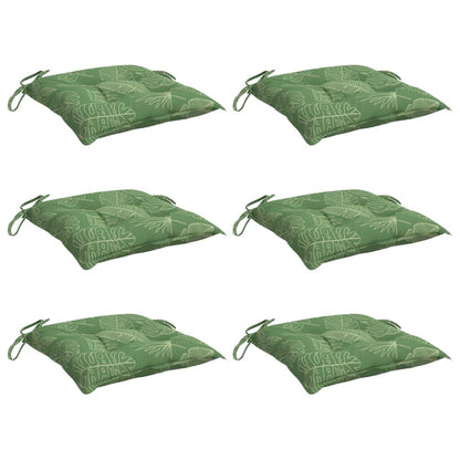 Vidaxl Cojines Para Silla 6 Uds Tela Estampado De Hojas 40x40x7 Cm_0