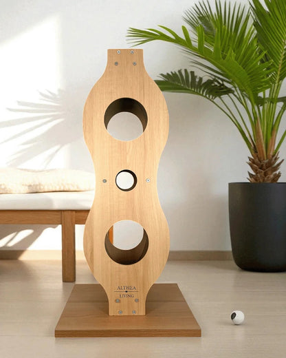 Torre Rascadora Para Gatos Océano De Roble Y Madera Sólida Con Diseño Decorativo Althea Living 40x35x12cm_2