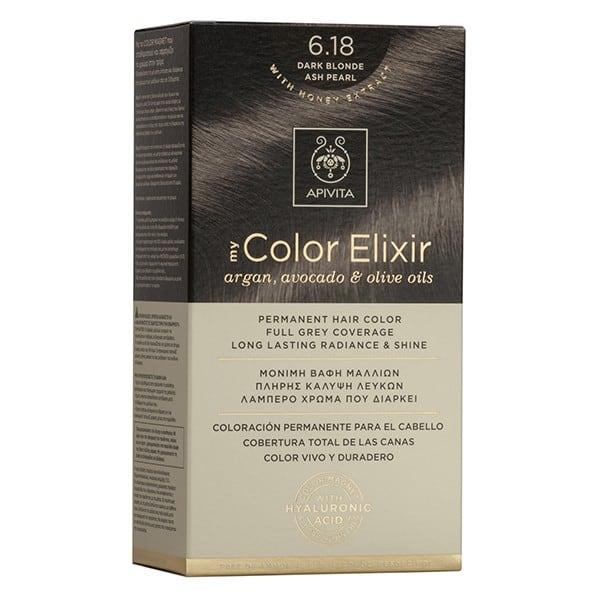 Tinta My Color Elixir N6.18 Louro Escuro Acinzentado Perolado Apivita