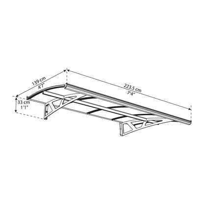 Marquise de porta Amesterdão 2224x140 cm 
