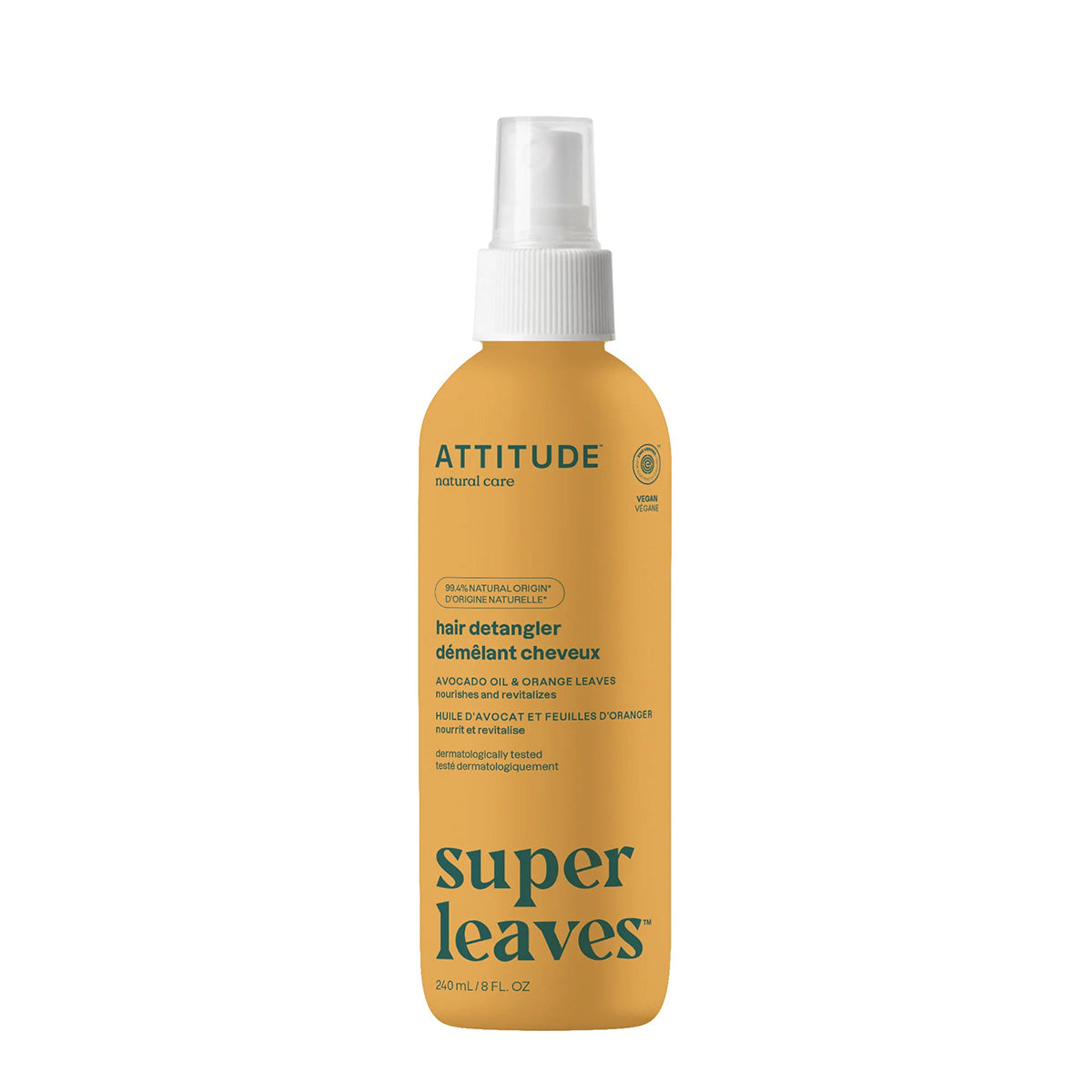Super Leaves Desembaraçador de cabelo Nutre e revitaliza Folhas de laranja Attitude 240 ml