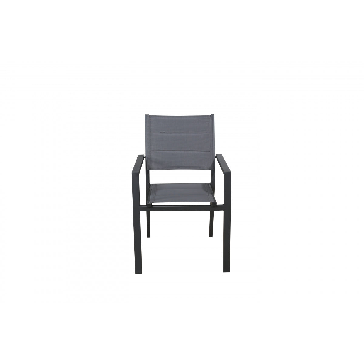 Lote De 4 Sillones Apilables Gris Antracita - Muebles De Jardín - Texaline Aluminio 58x57x87cm_1