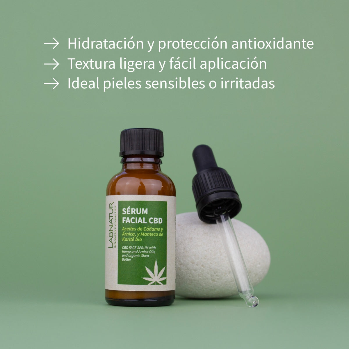 Sérum Facial con CBD Labnatur 30 ml | Hidratación y Calma | Firmeza, Luminosidad y Piel Sensible | Vegano_1