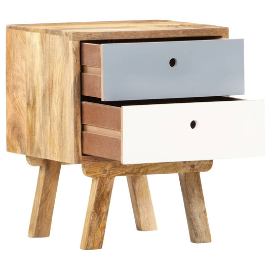 Mesita De Noche De Madera Maciza De Mango 40x35x50 Cm_0