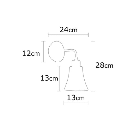 Aplique De Pared, Hierro , Oro, 13x13x28, Casquillo E 27 Max 40 W_1