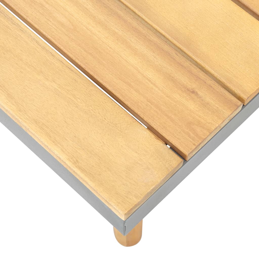 Mesa De Centro De Jardín Madera Maciza De Acacia 60x60x31,5 Cm_2