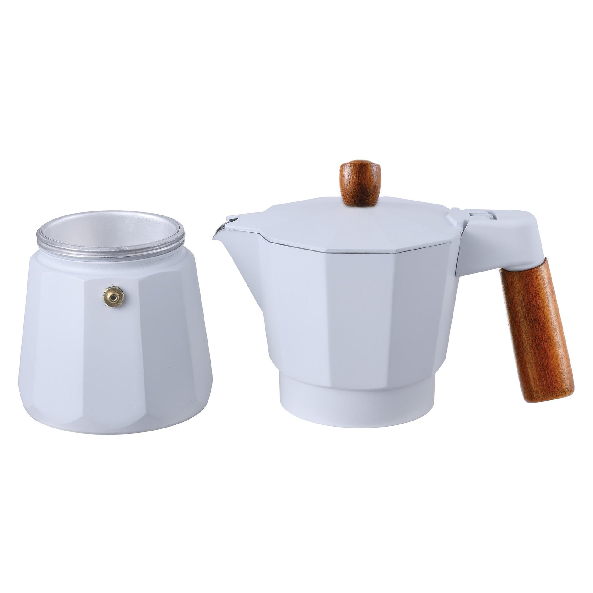 Cafetera 6 Tazas Naturally En Aluminio Blanco Mate Bergner_1