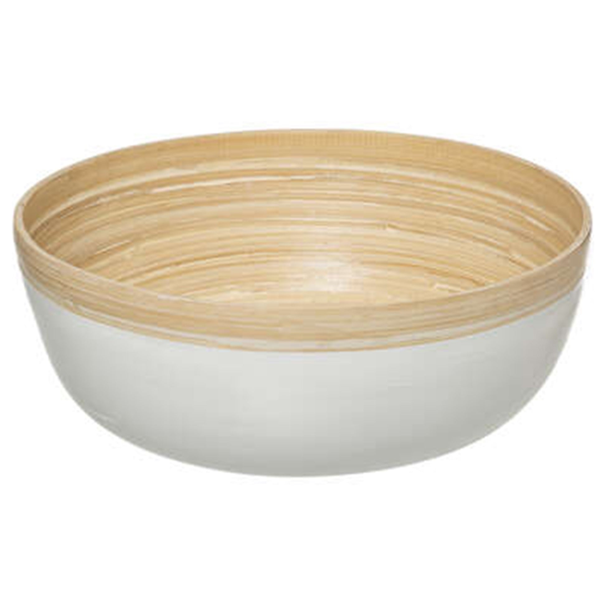 Well Home - Ensaladera De Madera De Bambú En Color Blanco Ø30x12cm_0