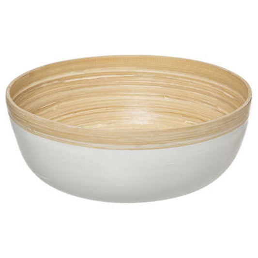 Well Home - Ensaladera De Madera De Bambú En Color Blanco Ø30x12cm_0