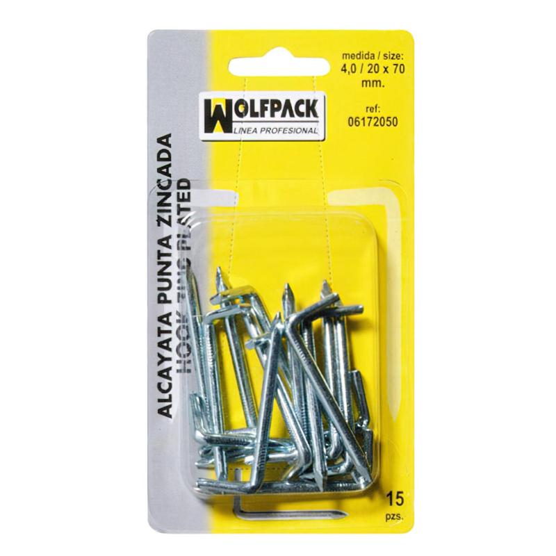 Alcayatas Punta Zincada 3,5 / 19x60 Mm. (blister 20 Piezas)
