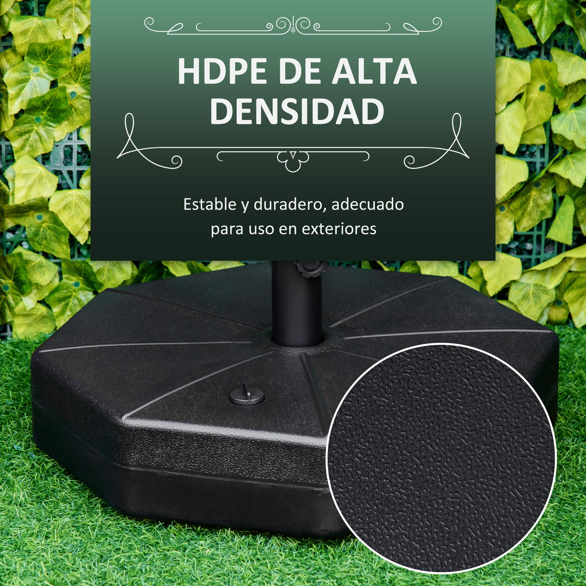 Outsunny Base De Sombrilla Rellenable De Agua 28 Kg Arena 40 Kg Terraza Jardín_5