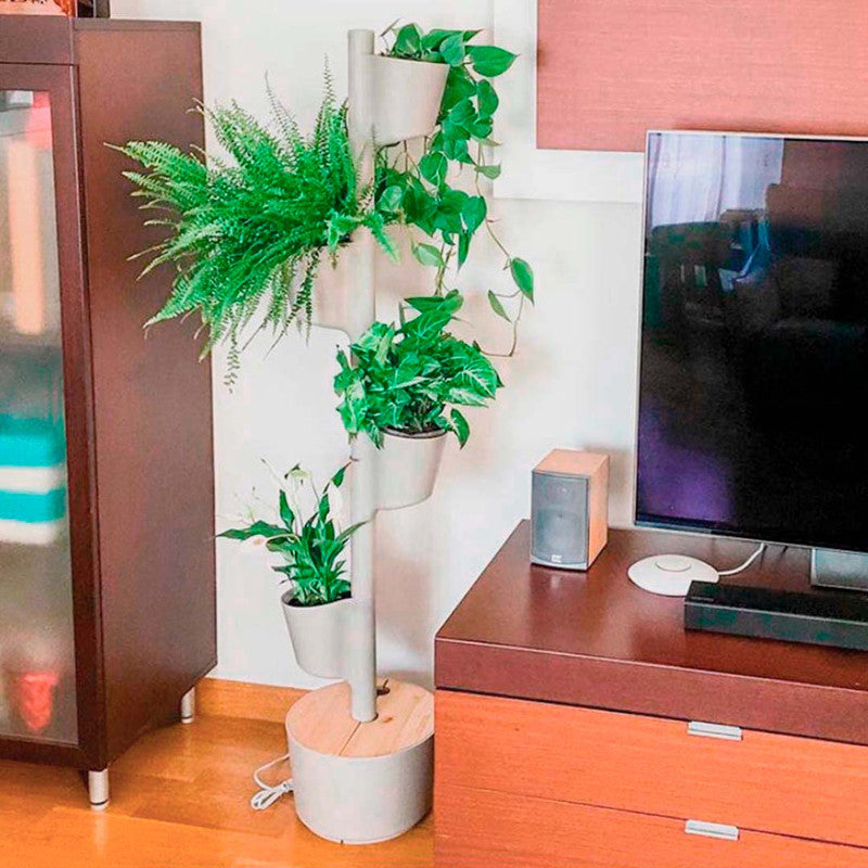 Macetero Vertical Citysens Con Riego Inteligente De 4 Macetas – Gris, Polipropileno 100% Reciclado_1